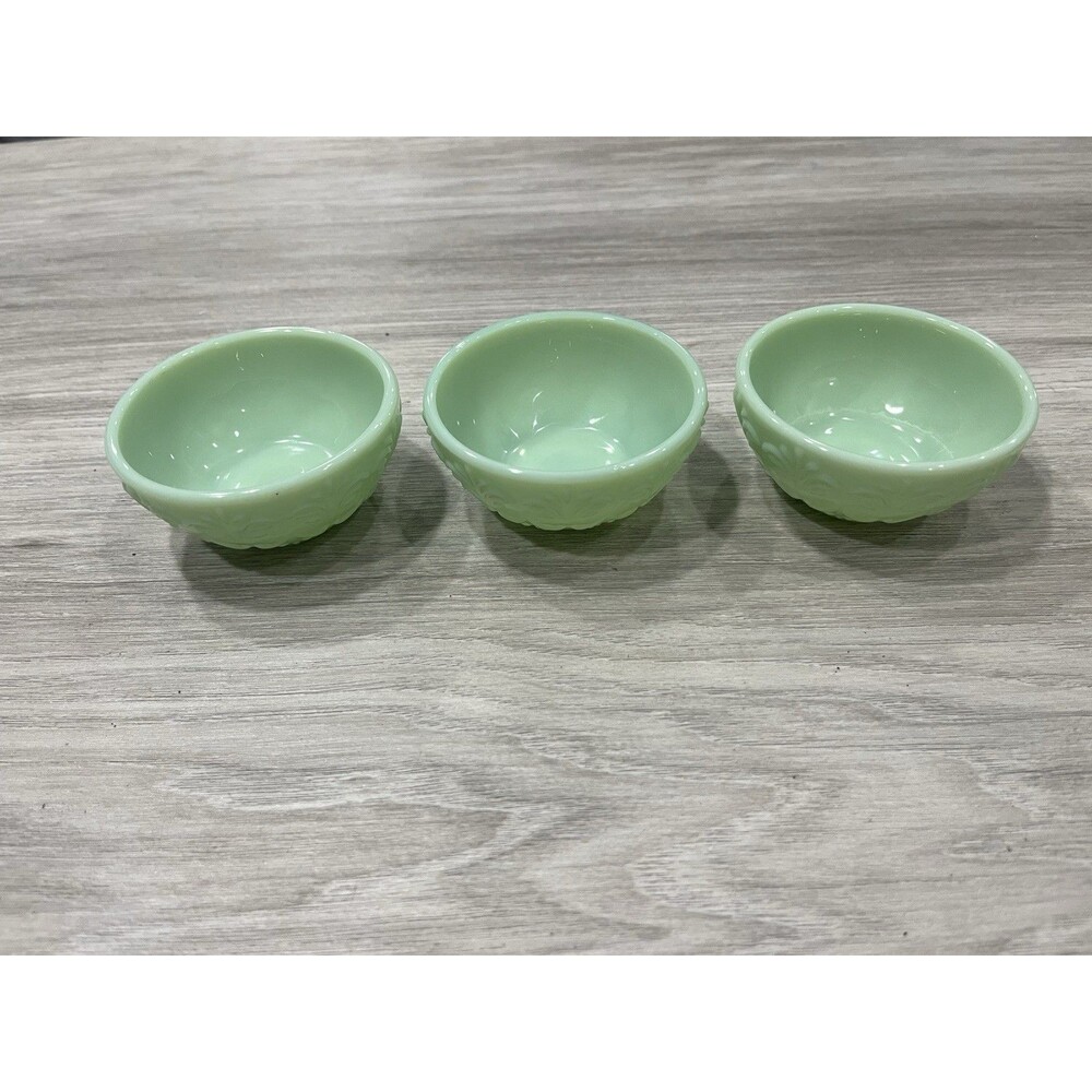 Pioneer Woman Jadeite Green Custard Condiment Dip Bowls 3" Set of 3